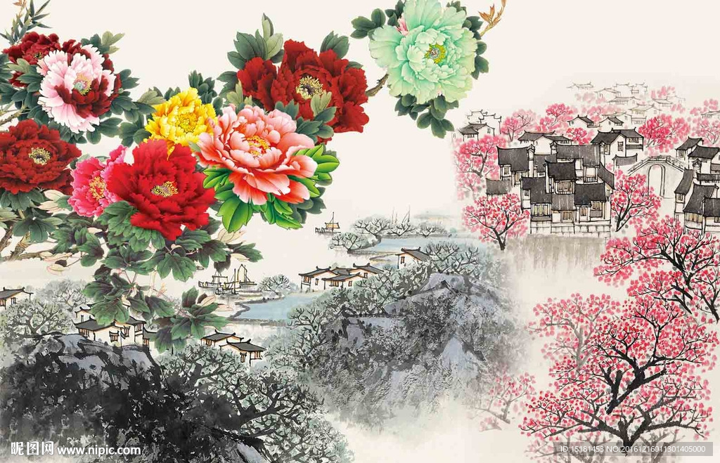 国画牡丹