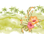 水墨花纹设计素材