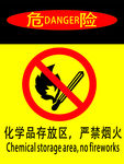 化学品存放区严禁烟火