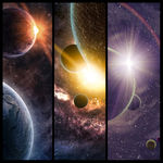 深蓝色浩瀚银河系行星高清图片