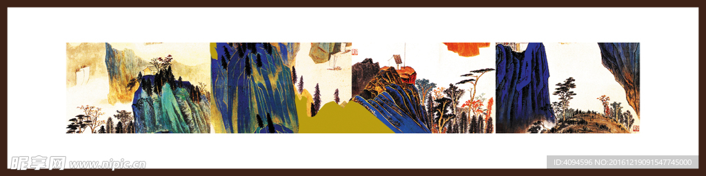 金碧山水挂画