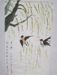 燕子水彩画