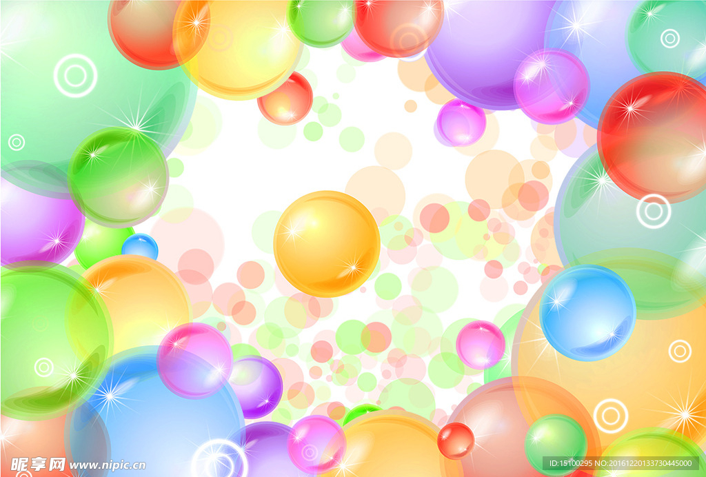 唯美彩色气泡天花吊顶壁画