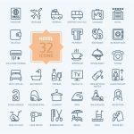 矢量线性宾馆图标ICON
