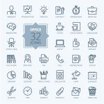 矢量线性办公图标ICON