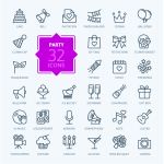 矢量线性礼品图标ICON