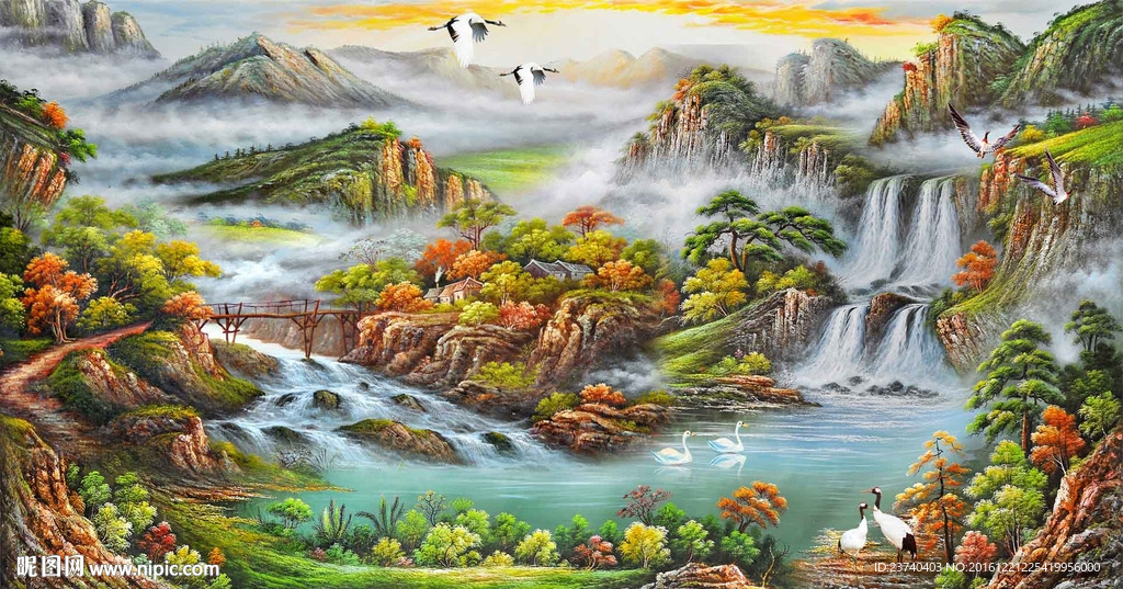 巨幅油画风景