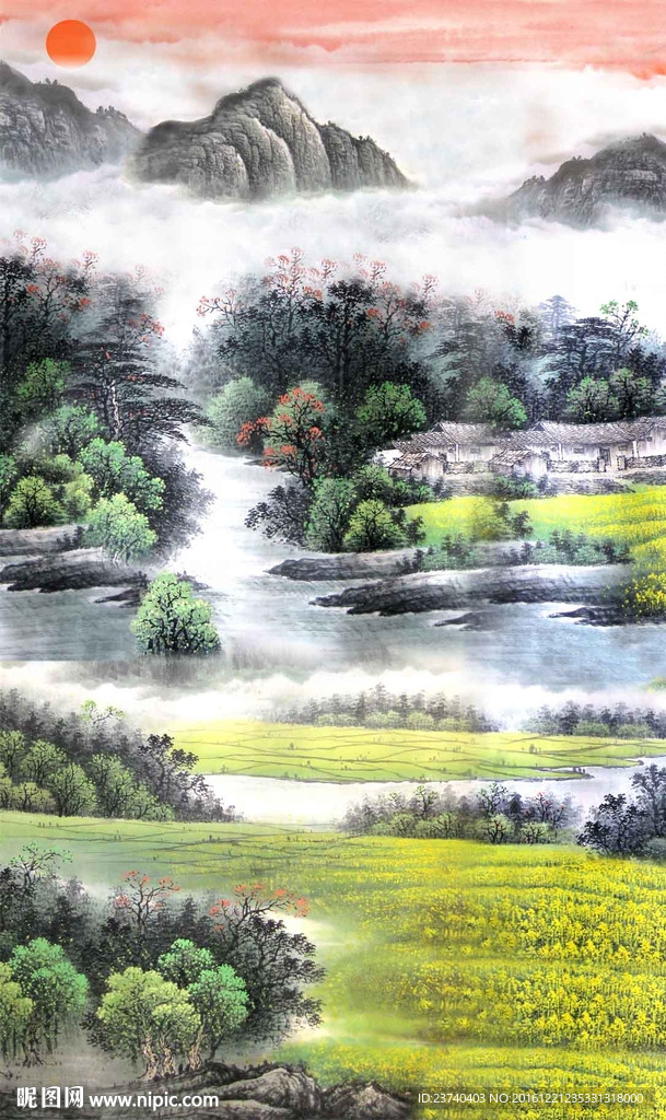 国画山水玄关
