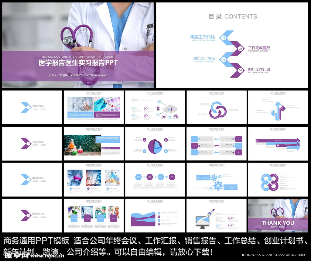 医学报告PPT模板