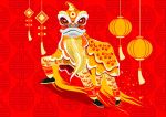 新年舞狮灯笼
