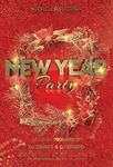 红色手绘喜庆圣诞新年派对海报