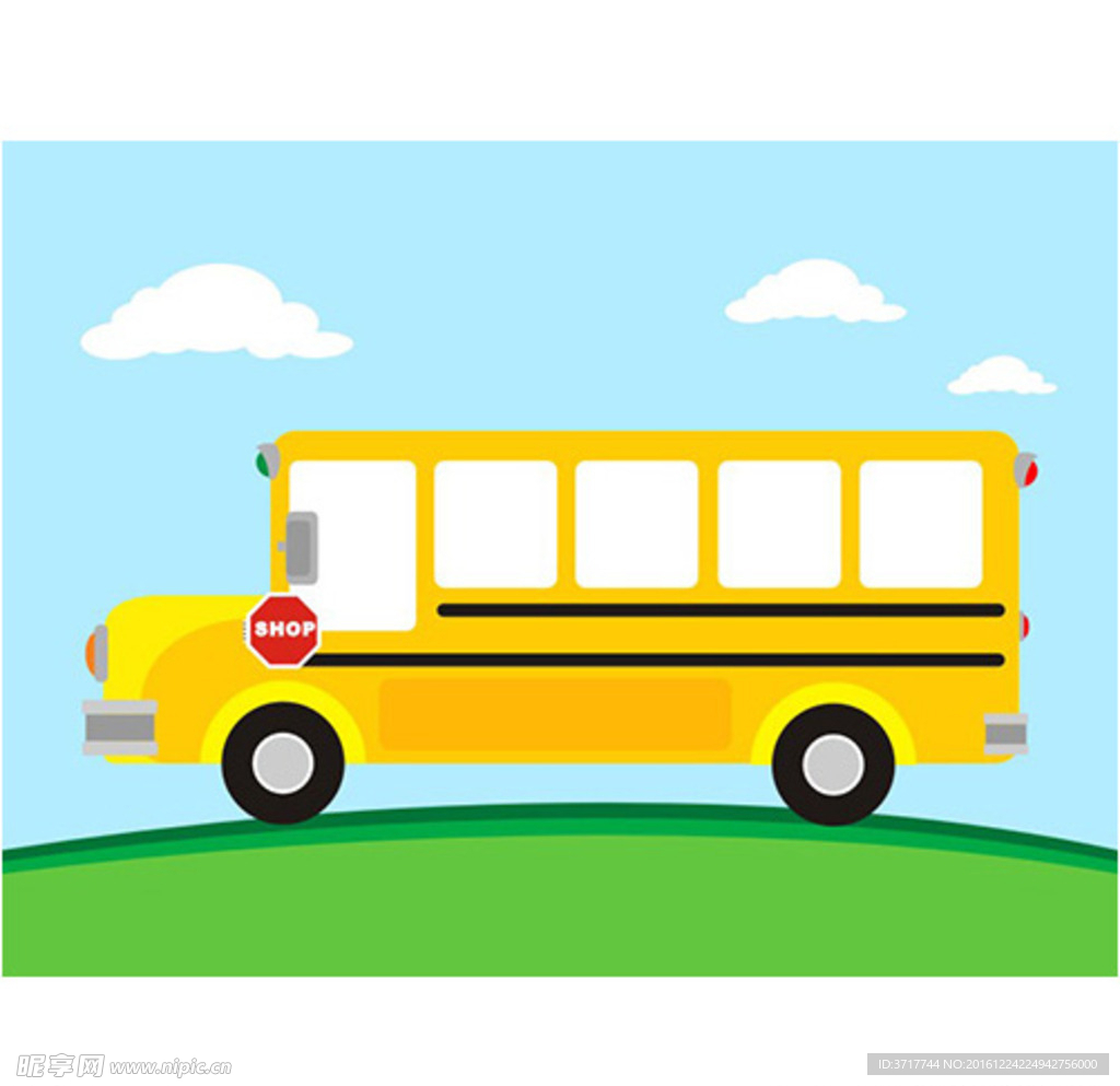 幼儿园校园车  校车卡通图