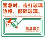应急出口 紧急 敲碎玻璃