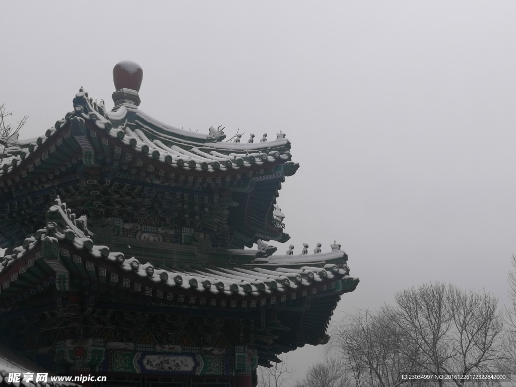 天津北宁公园雪景