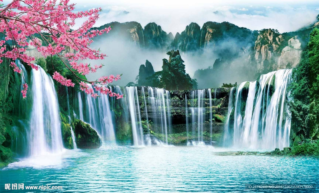 山水风景电视背景墙