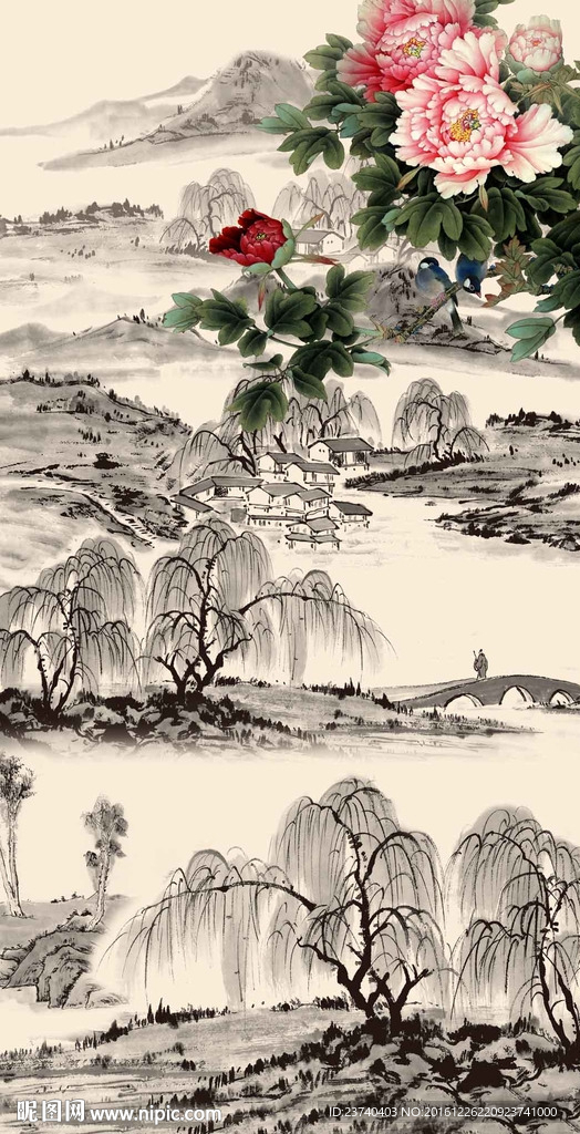 国画牡丹