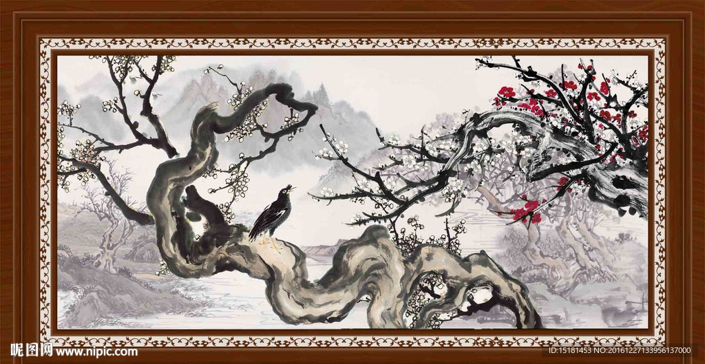 工笔梅花