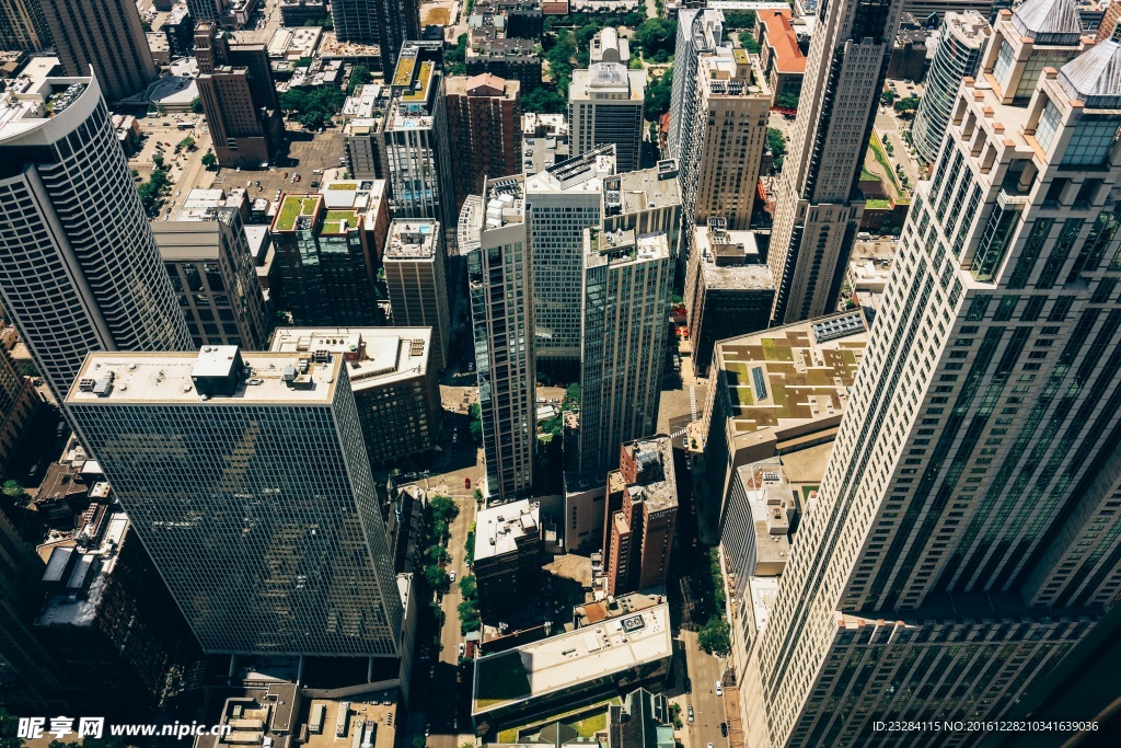 俯视城市建筑群