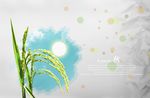 古典水墨水稻创意素材