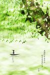 水墨效果垂柳画