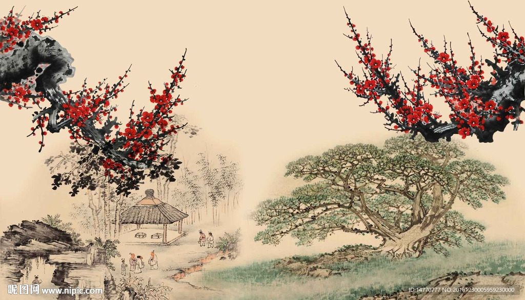国画梅花