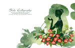 性感女孩鲜花海报
