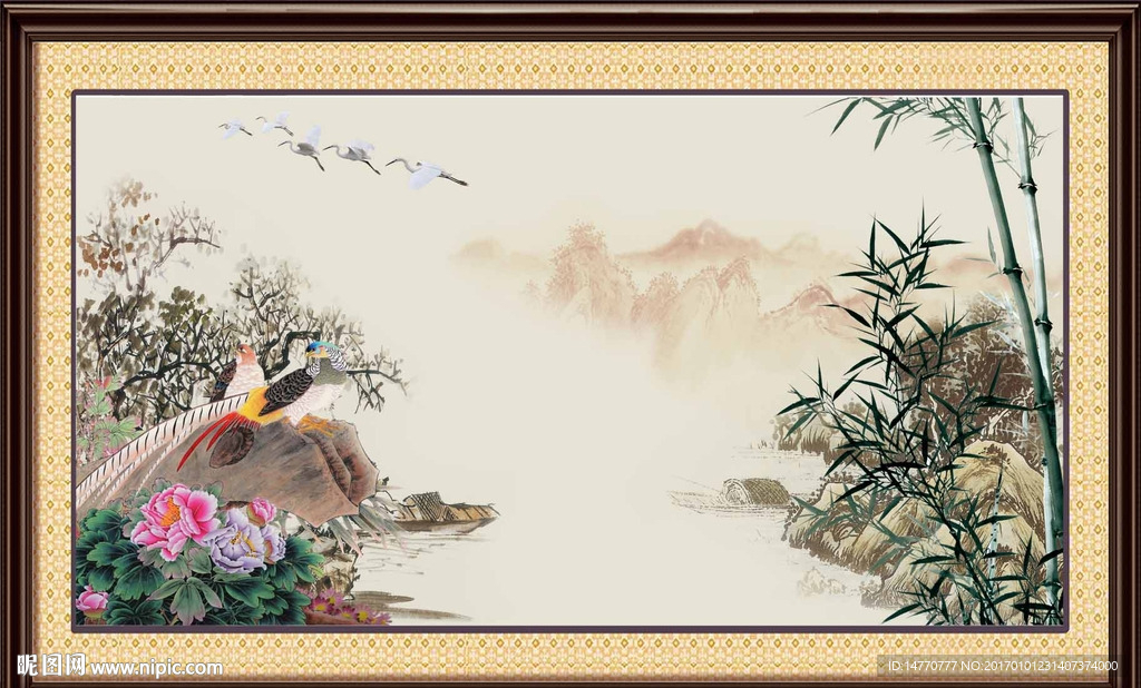竹子花鸟
