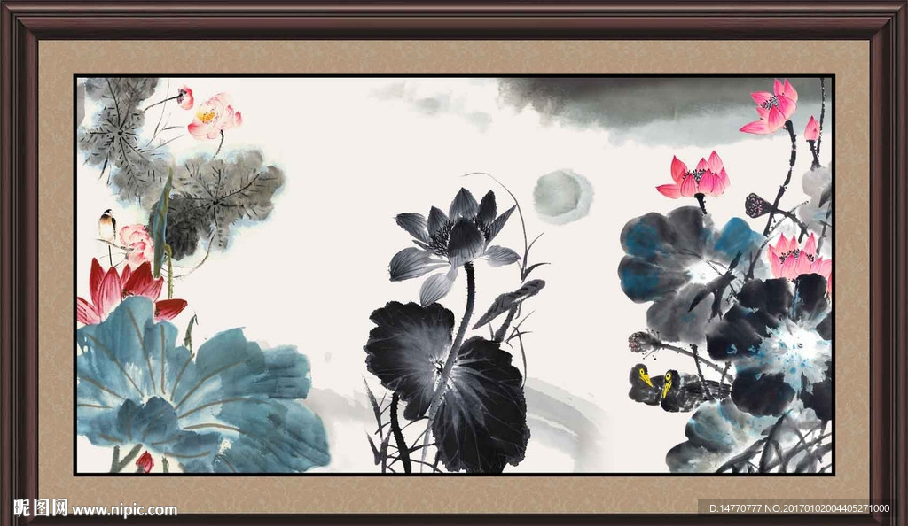 国画荷花