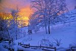夕阳雪景