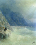 欧式海景油画 风景油画 手绘
