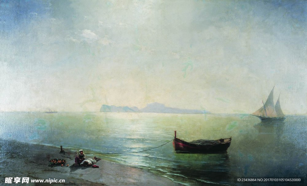 欧式海景油画 风景油画 手绘