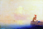 欧式海景油画 风景油画 手绘