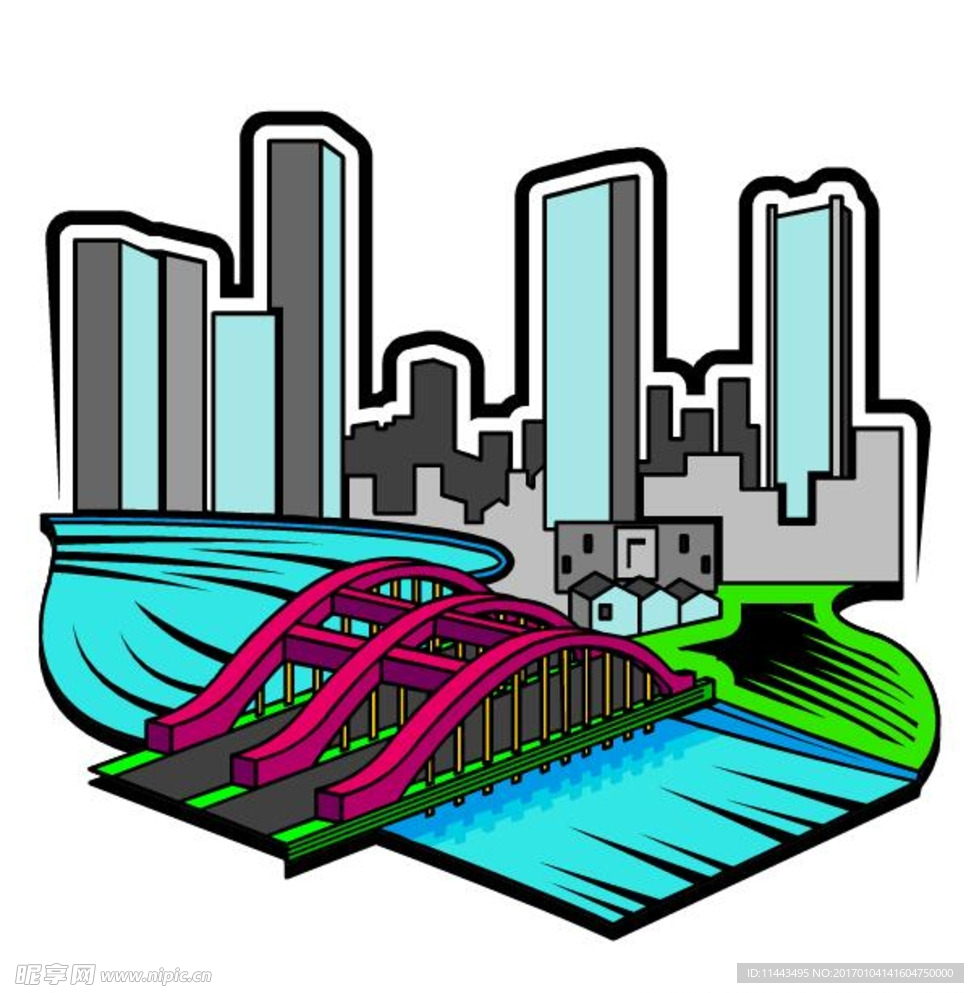 手绘城市