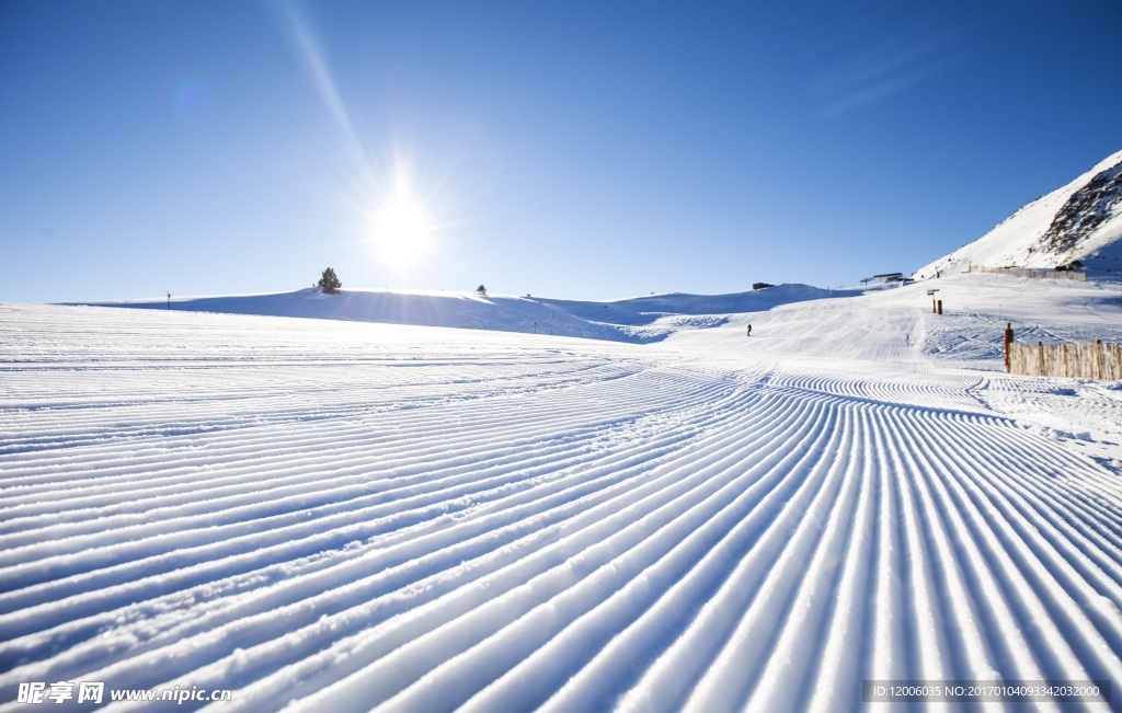 阳光下的雪地