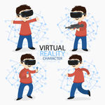 戴VR虚拟现实眼镜玩游戏