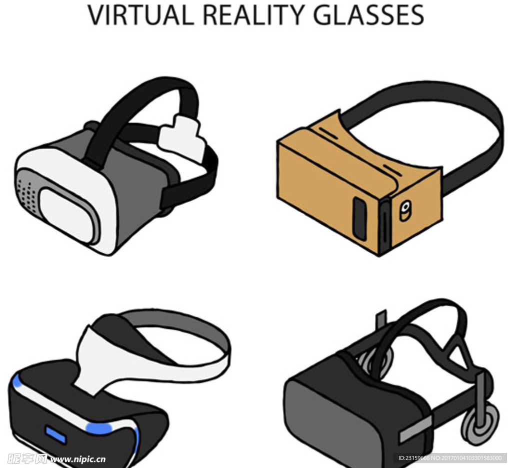 四款不同的VR虚拟现实眼镜