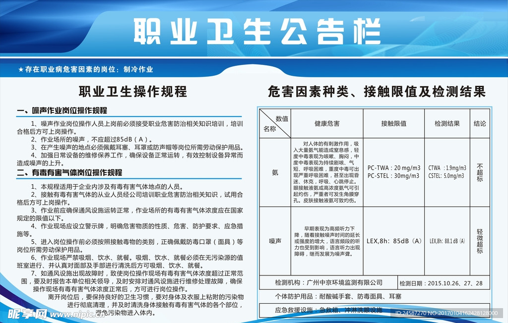 职业卫生公告栏