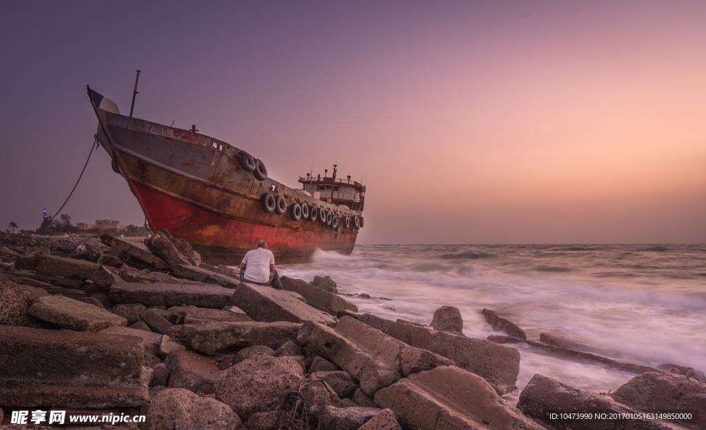 夕阳海景