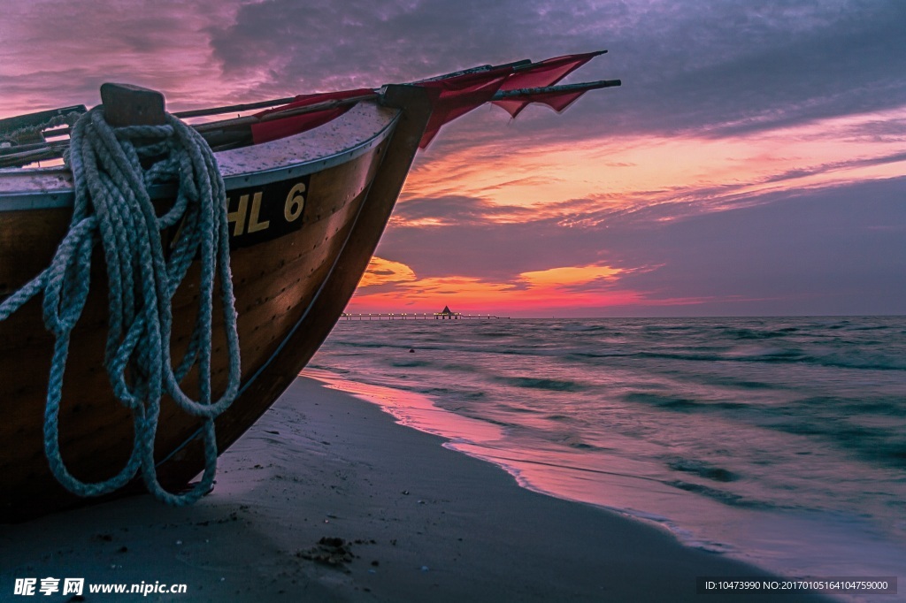 夕阳海景