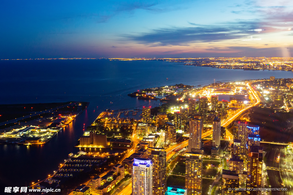 多伦多美丽城市夜景