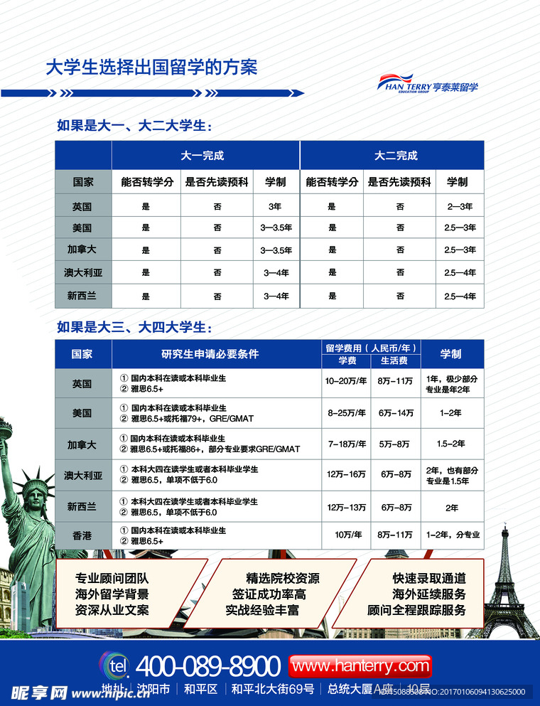 出国培训教育传单