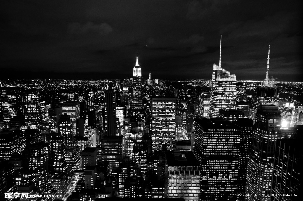 城市夜景 黑白