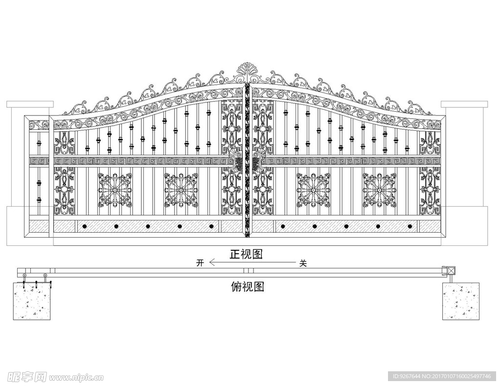 别墅门 铁艺门 镂空门  大门