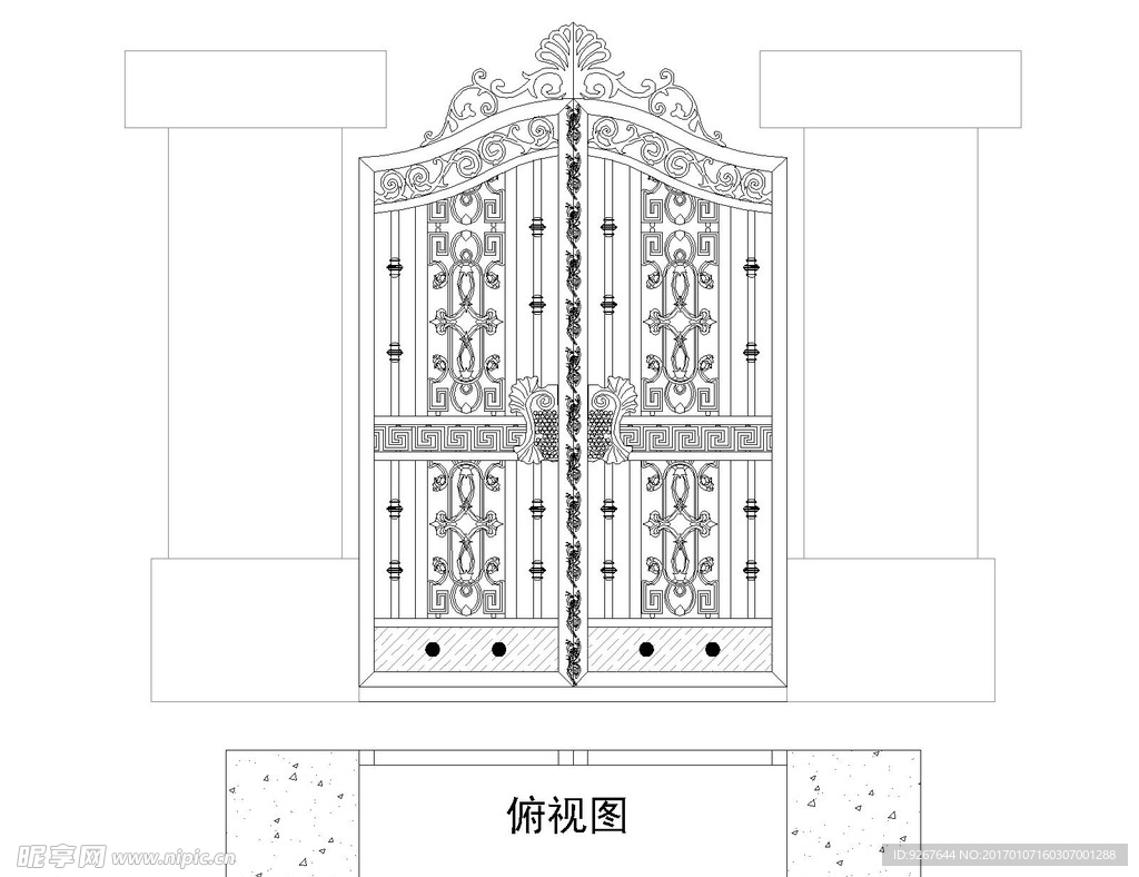 铁艺小门 镂空门 双开门