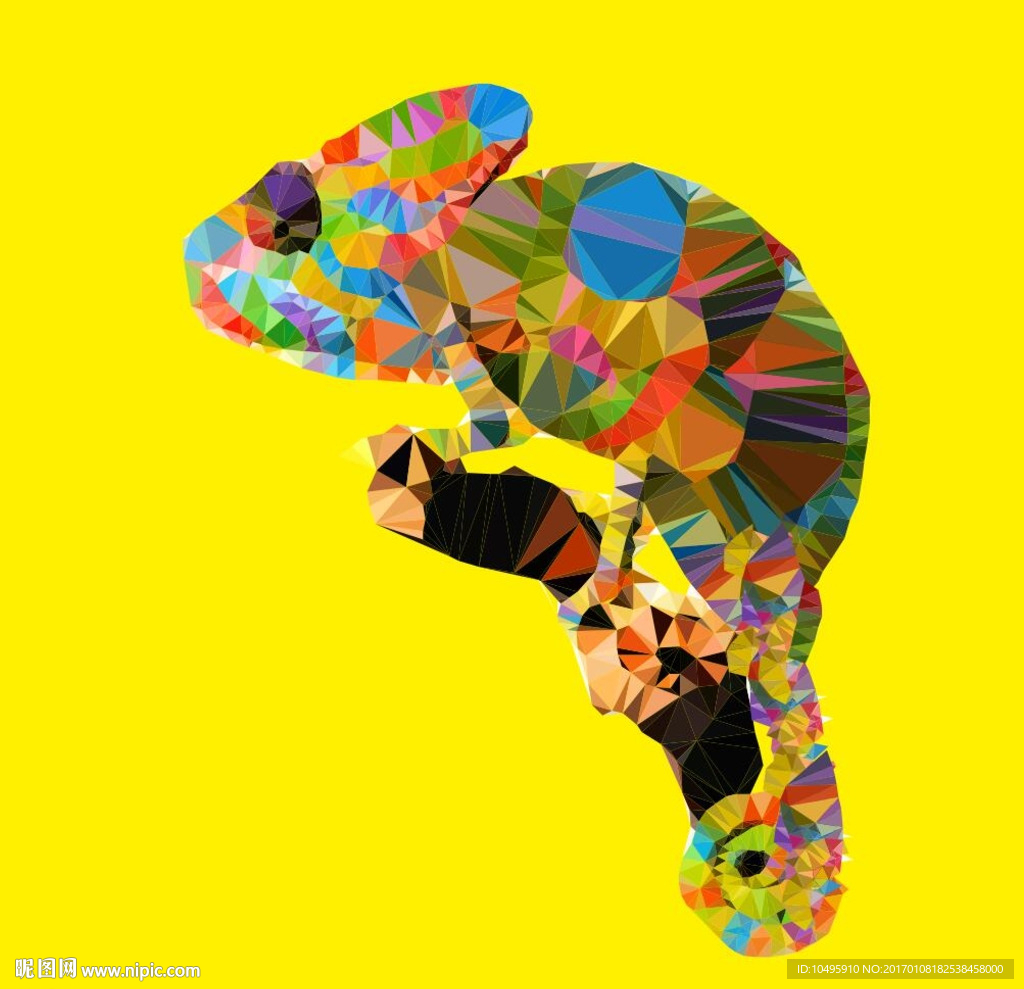 变色龙晶格化矢量色块