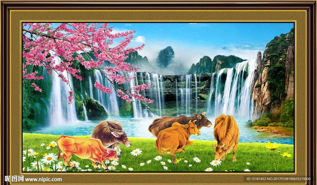 风景如画 五牛图