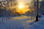 摄影图片 夕阳雪地