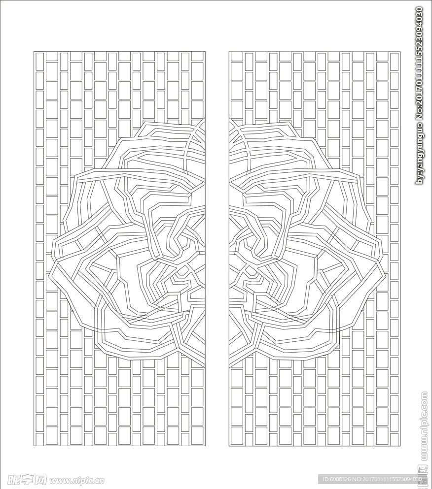 矢量移门隔断软装背景图案