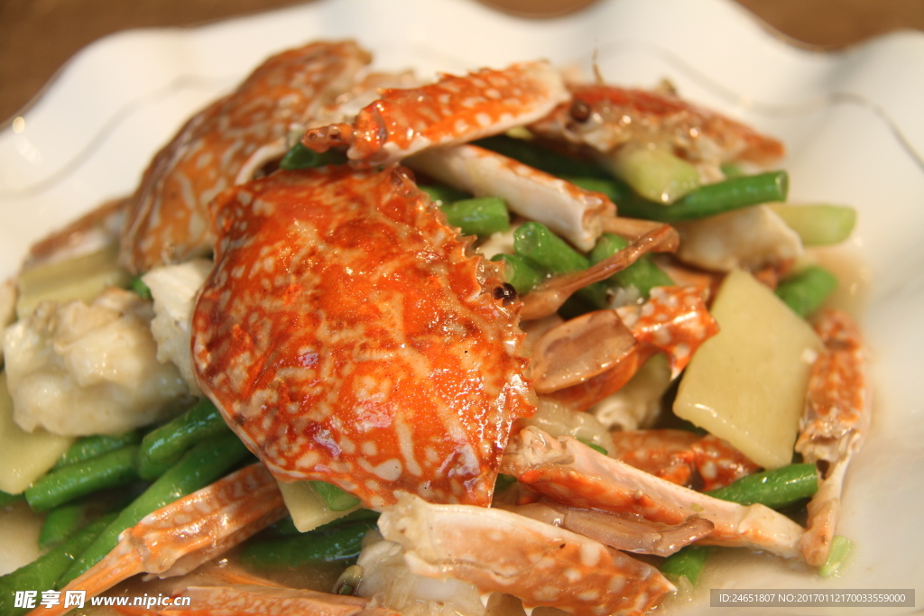 海蟹焖油豆角