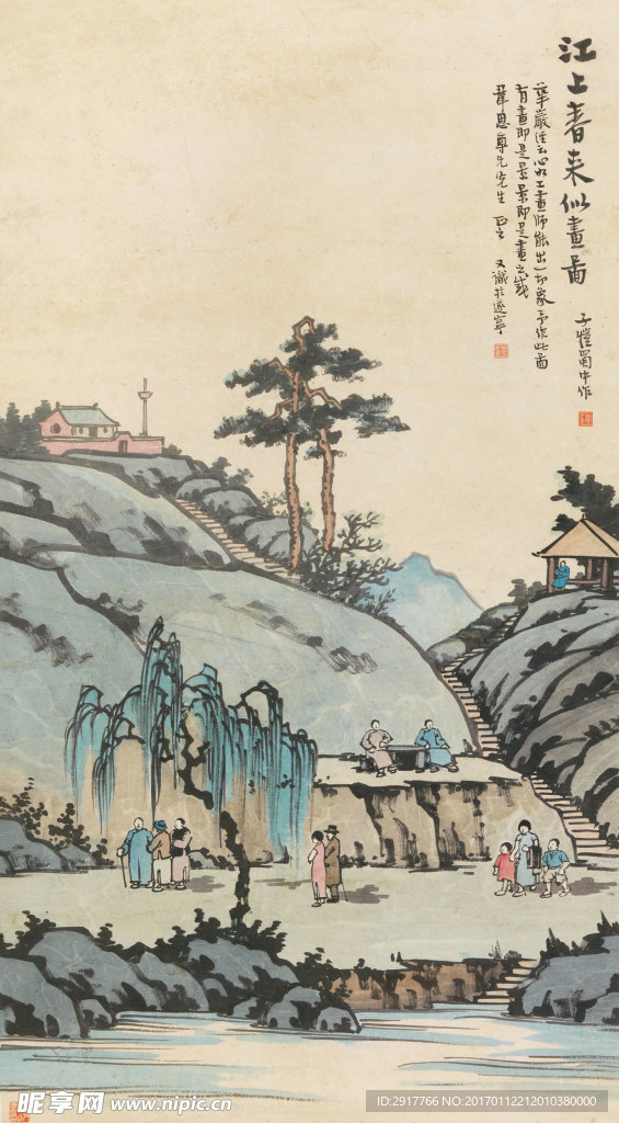 江上春来似画图
